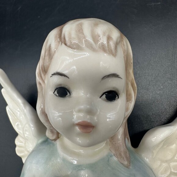 Vintage Porcelain Praying Angel Wall Hanging Goebel West Germany Hul 718 B Blue - Picture 8 of 10